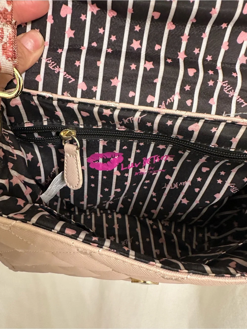 Quilted Blush Pink Crossbody Satchel with Heart Clasp